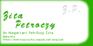 zita petroczy business card